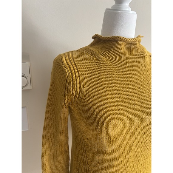 J Crew Always Oarsman Roll Neck Sweater‎ Womens XXS Sunflower Yellow Gold Preppy - Picture 2 of 6
